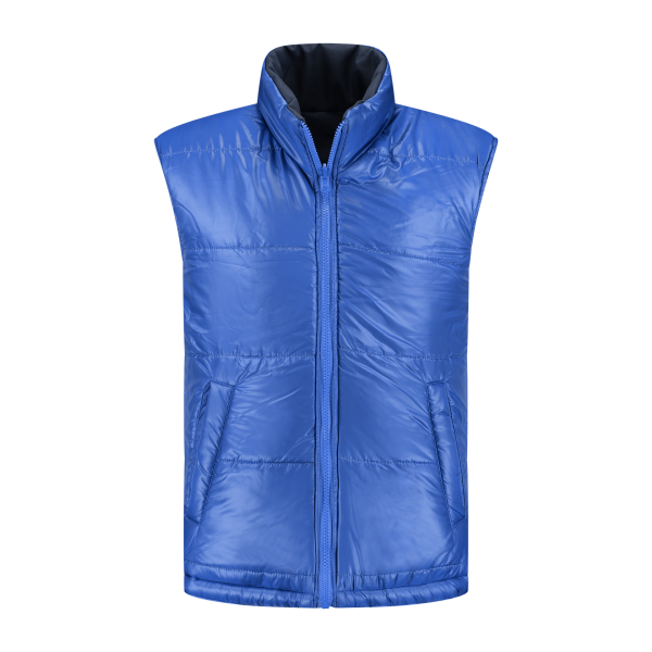 11 fbft bodywarmer ligt blauwe kant Front